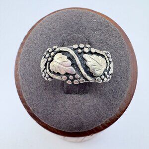 VTG Solid Sterling Silver 925 Leaf Floral Design Tapered Band Ring Size 6.25